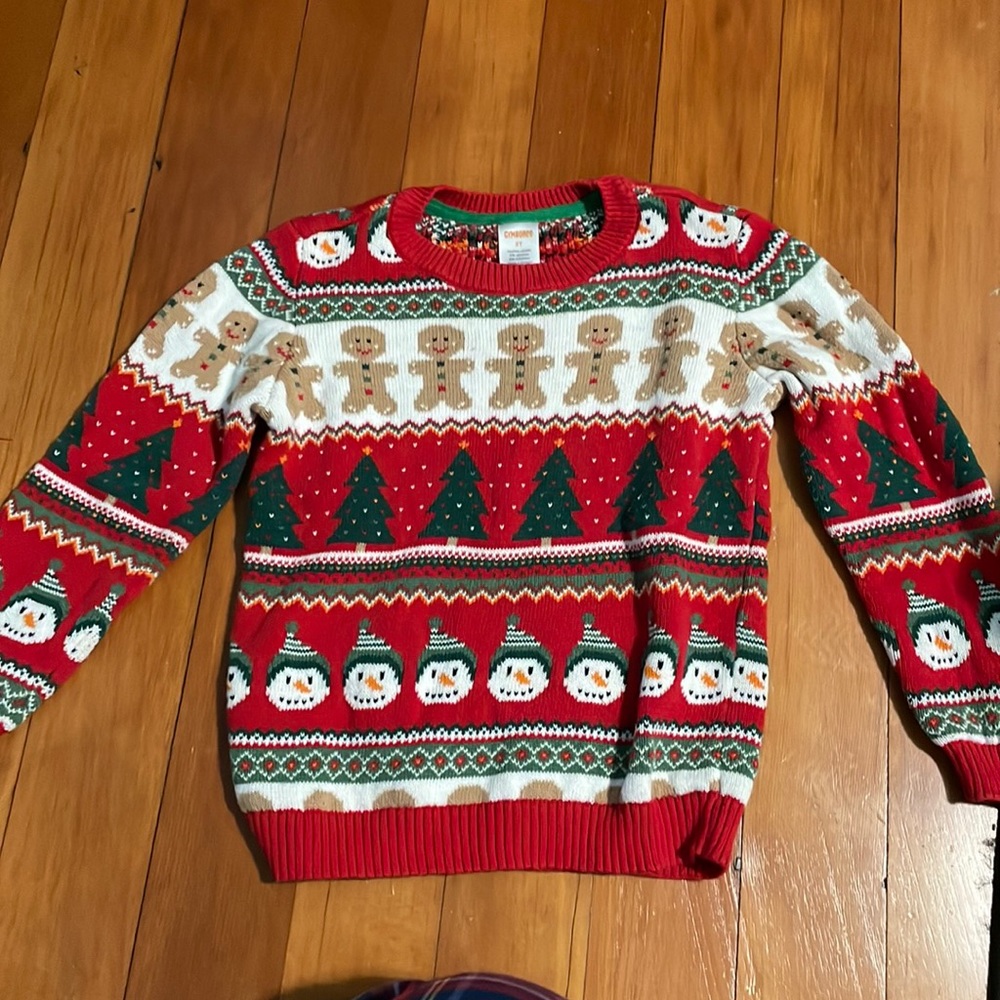 Gymboree Christmas Sweater Size 5T EUC Gingerbread snowman
